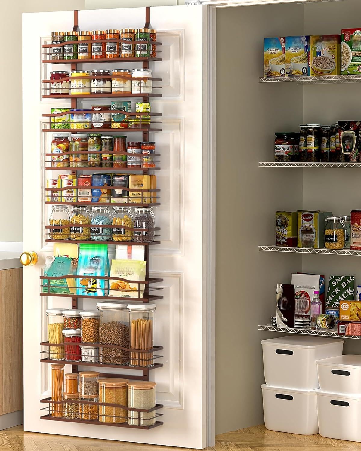 Adjustable 6-Tier Pantry Door Spice Rack Organizer — view 10