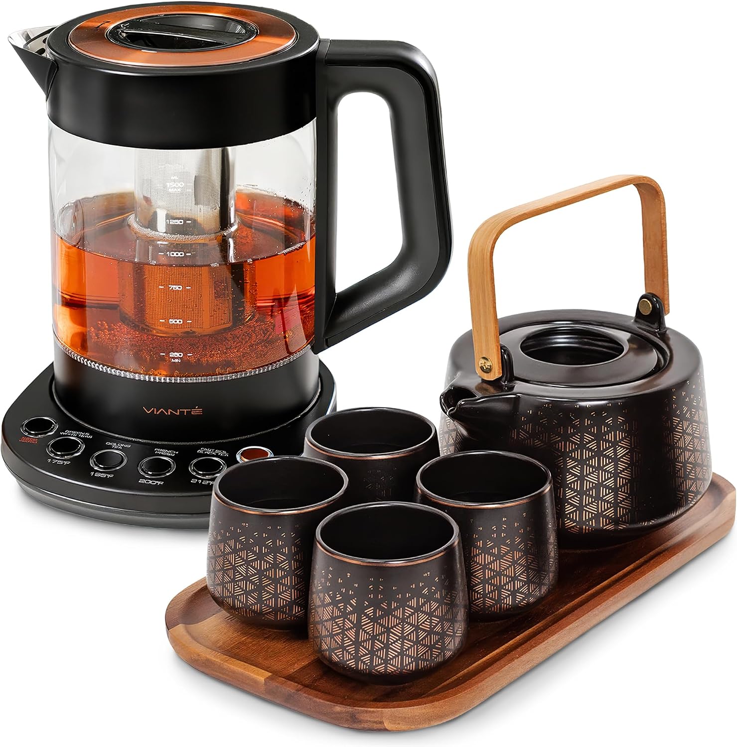 Viante Electric Kettle Porcelain Tea Set