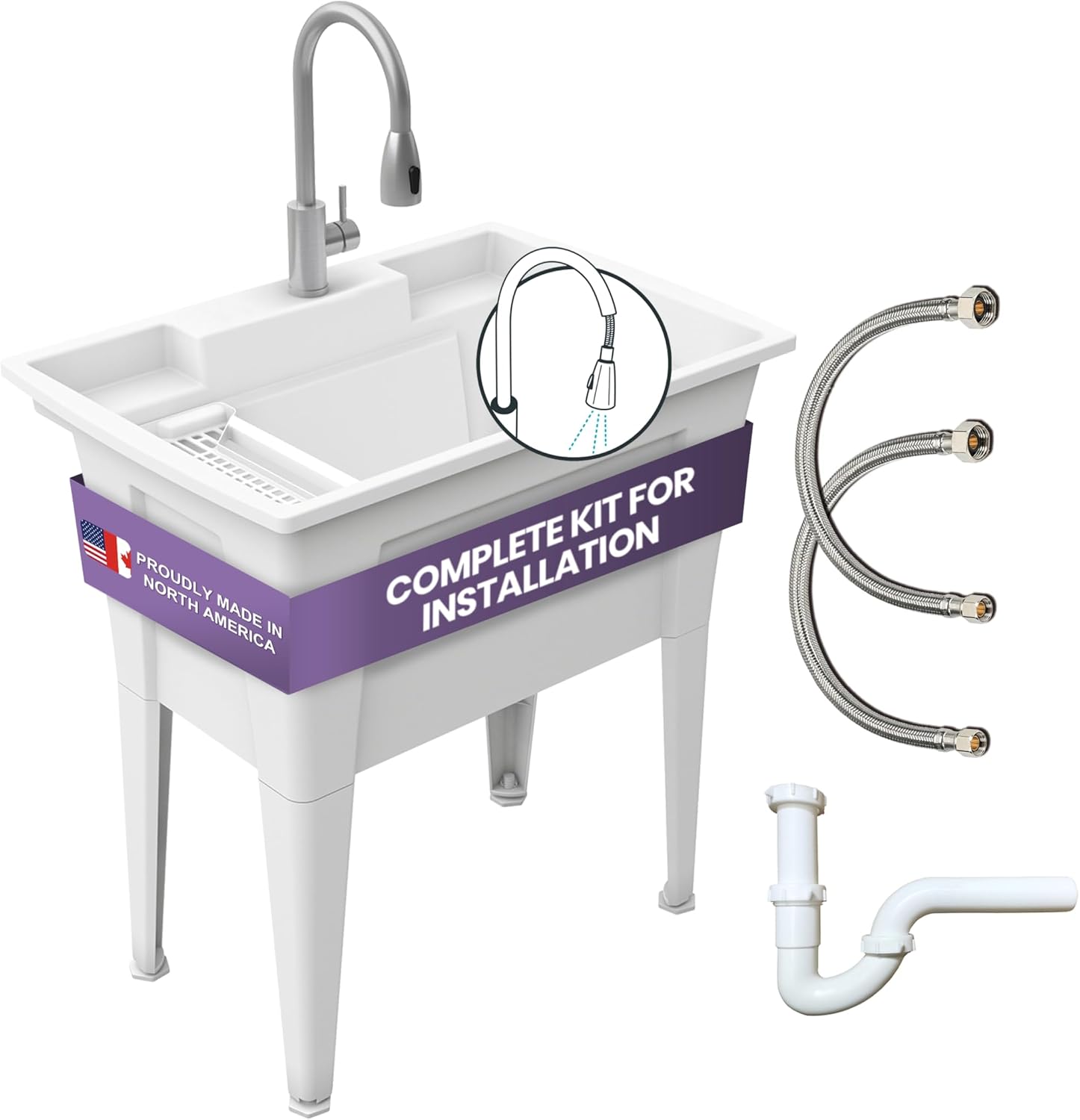 Freestanding Utility Sink Black - Hình 7