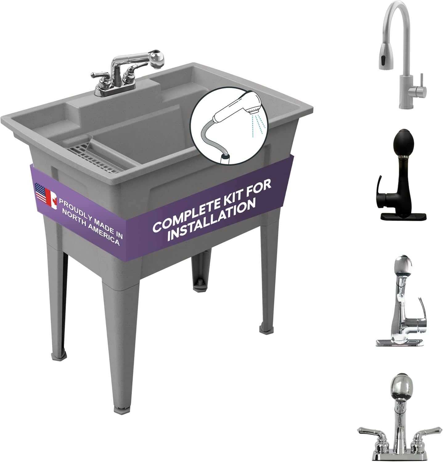 Freestanding Utility Sink Black - Hình 10