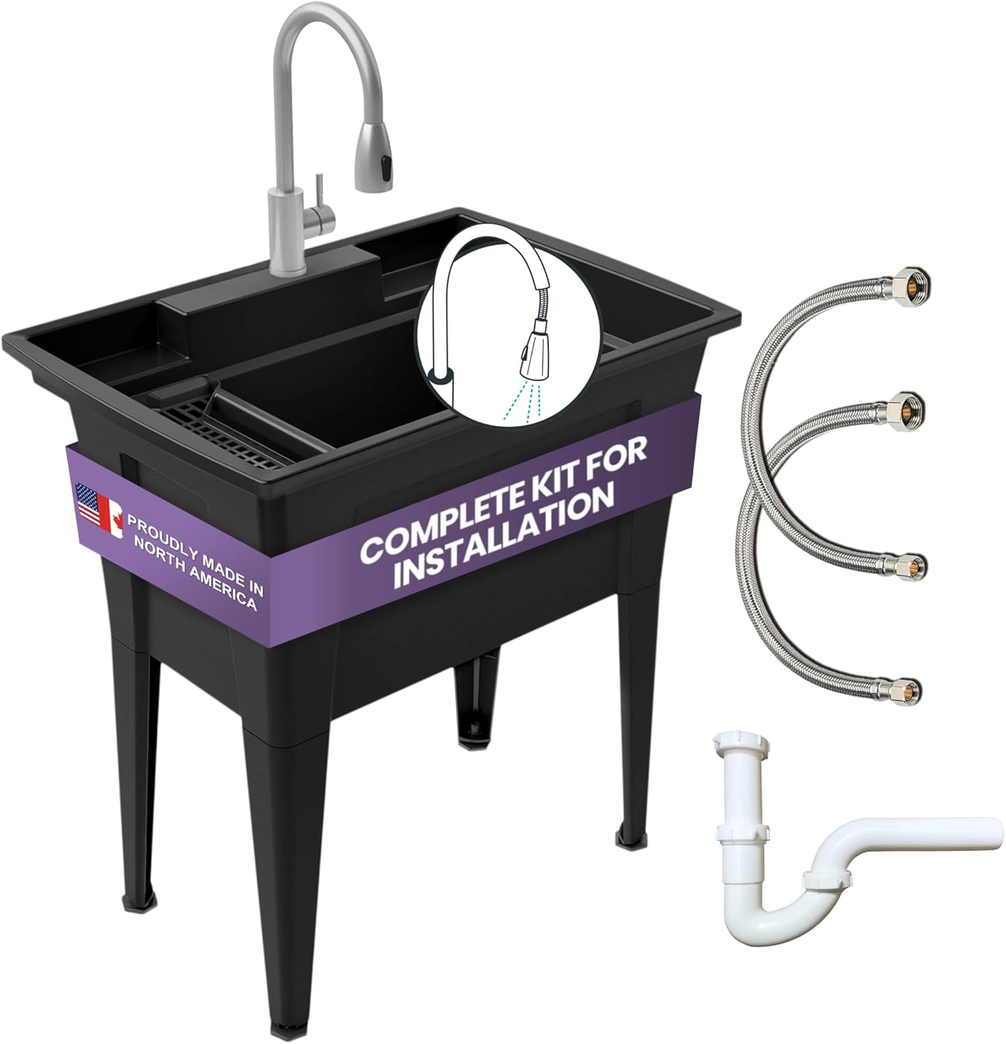 Freestanding Utility Sink Black