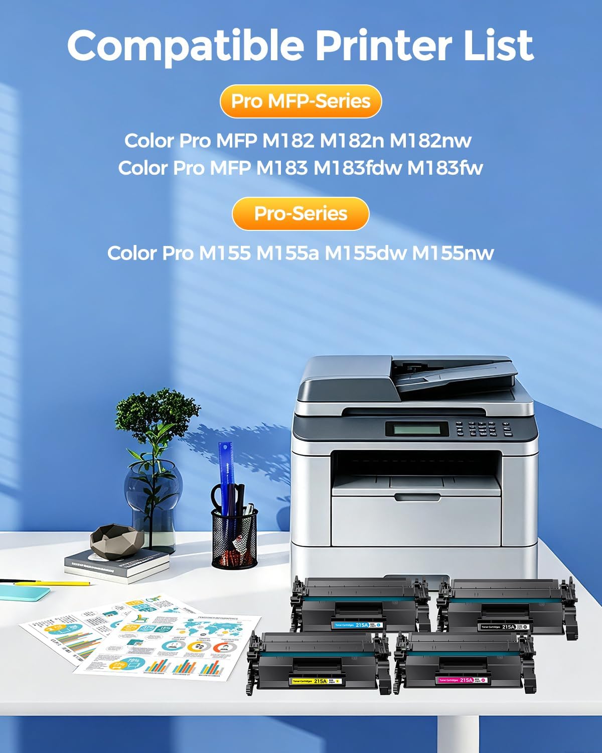 215A Toner Cartridges Compatible for HP 215A W2310A W2311A W2312A W2313A