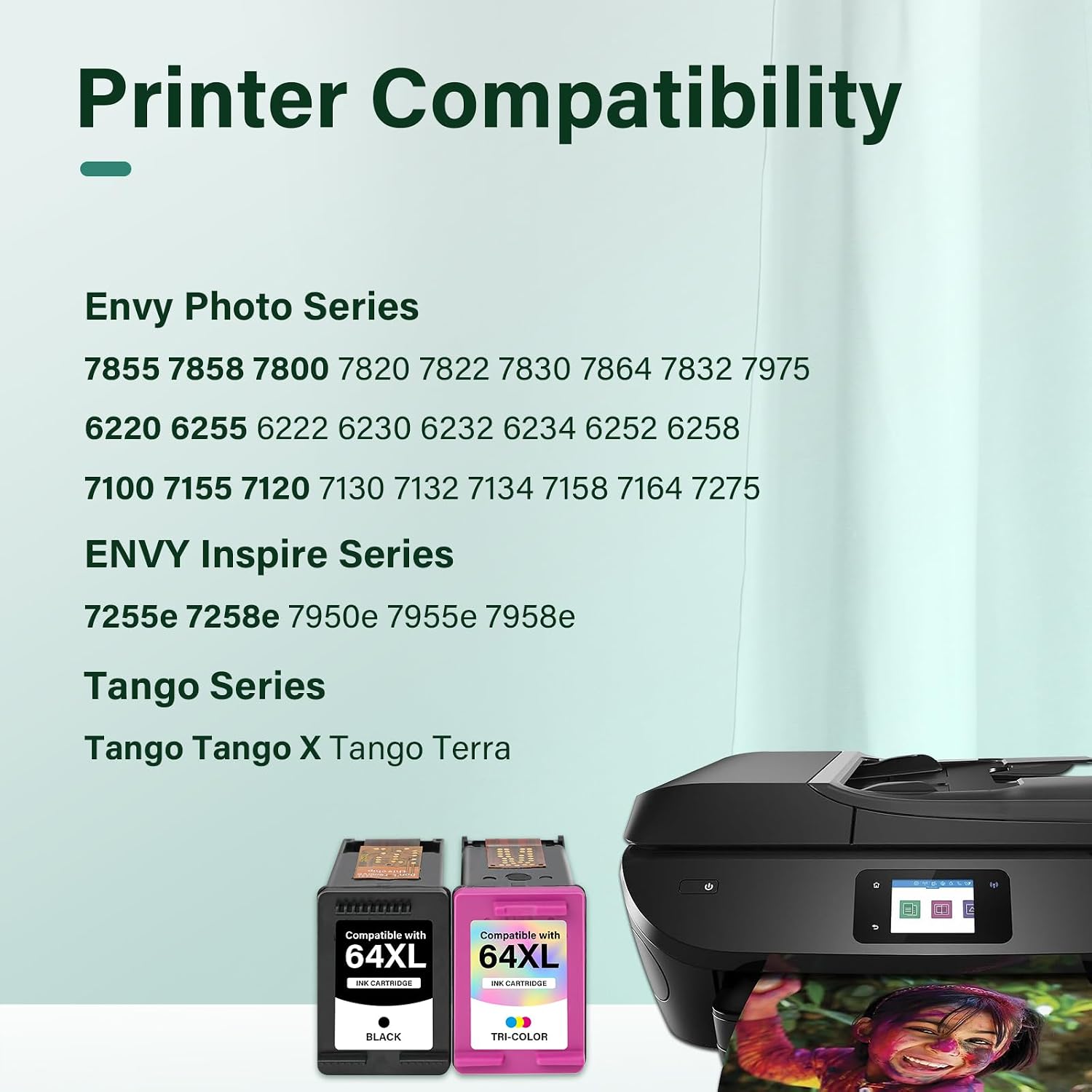 64XL 64 7855 7900e Black and Color Ink Cartridge Combo Pack for HP Printer