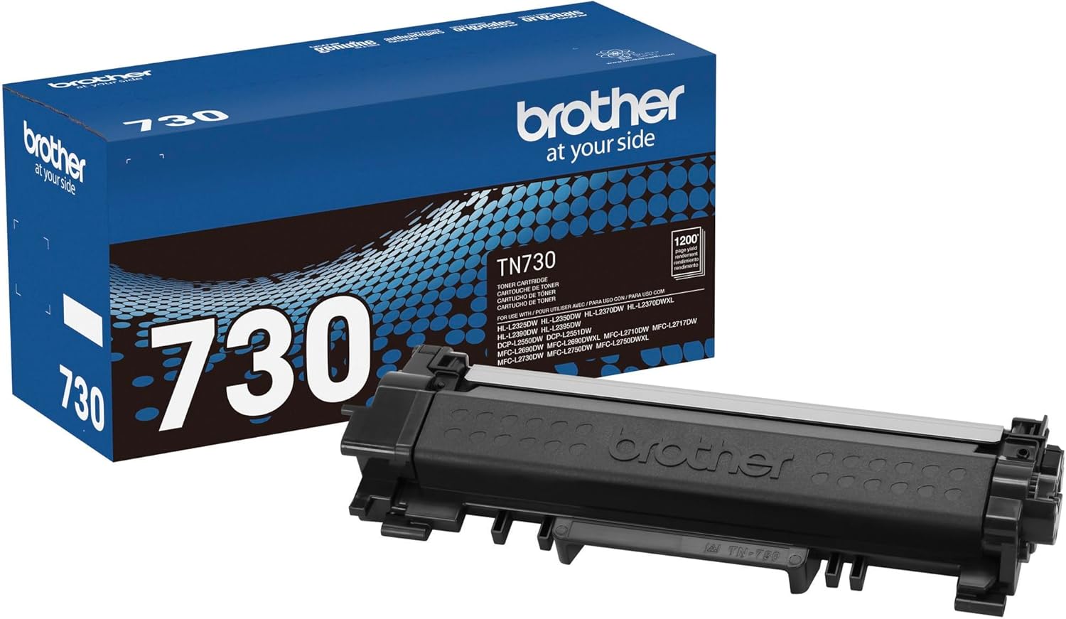 Brother Genuine Standard Yield Toner Cartridge, TN730, Replacement Black Toner, Page Yield Up To 1,200 Pages, Amazon Dash Replenishment