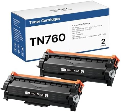 TN760 Toner Cartridges Replacement for Brother Toner TN-730/TN-760 Compatible HL-L2350DW MFC-L2710DW MFC-L2750DW HL-L2395DW HL-L2370DW