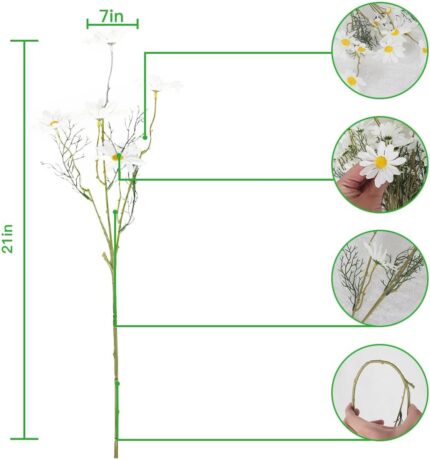 Artificial White Daisy Flower Bouquet - Hình 2