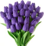 Lifelike Pink Artificial Tulips - Hình 11