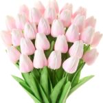 Lifelike Pink Artificial Tulips