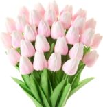 Lifelike Pink Artificial Tulips