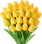 Lifelike Pink Artificial Tulips - Hình 8