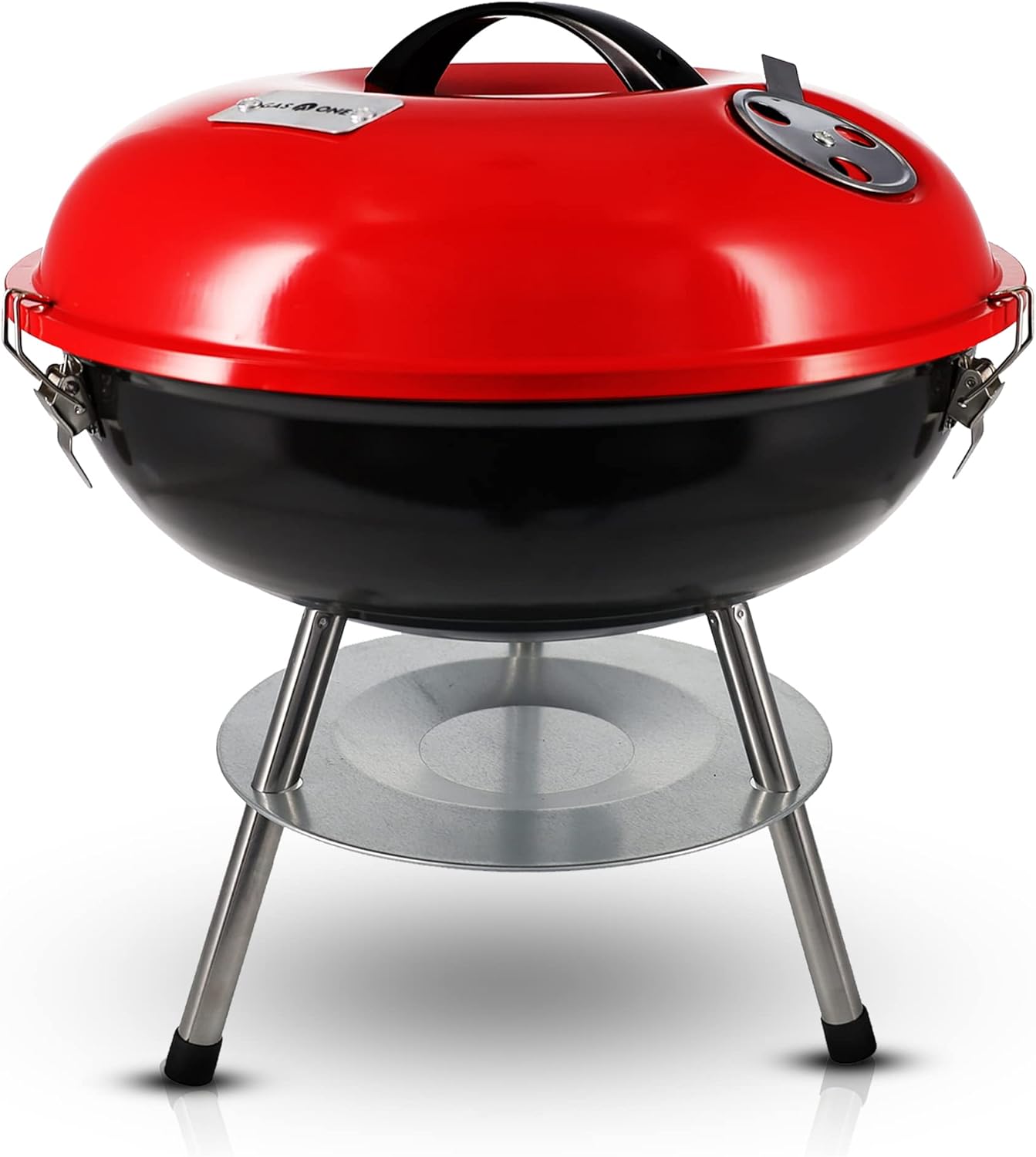14-Inch Portable Charcoal Grill 14.5-inch Portable Red Charcoal Kettle Grill