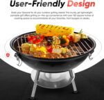 14.5-inch Portable Red Charcoal Kettle Grill - image 6