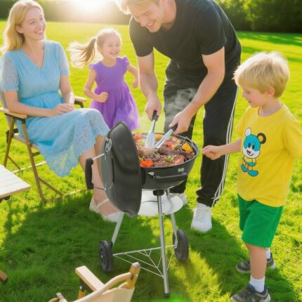 Portable 18-inch Black Kettle Charcoal Grill - image 2
