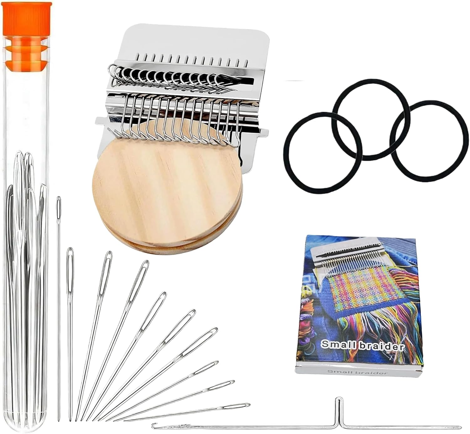 Small Weaving Loom Darning Tool Kit with Needles
