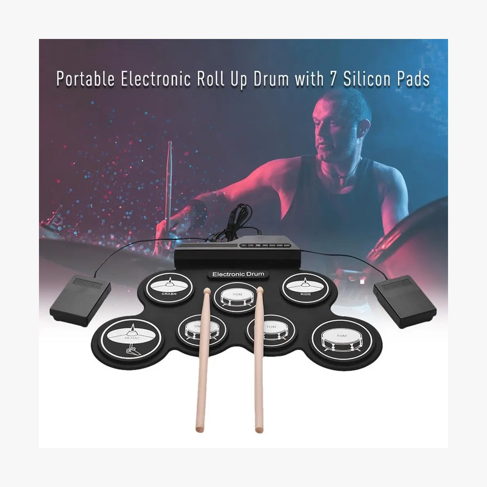 USB MIDI Rollable Electronic Drum Pad Kit