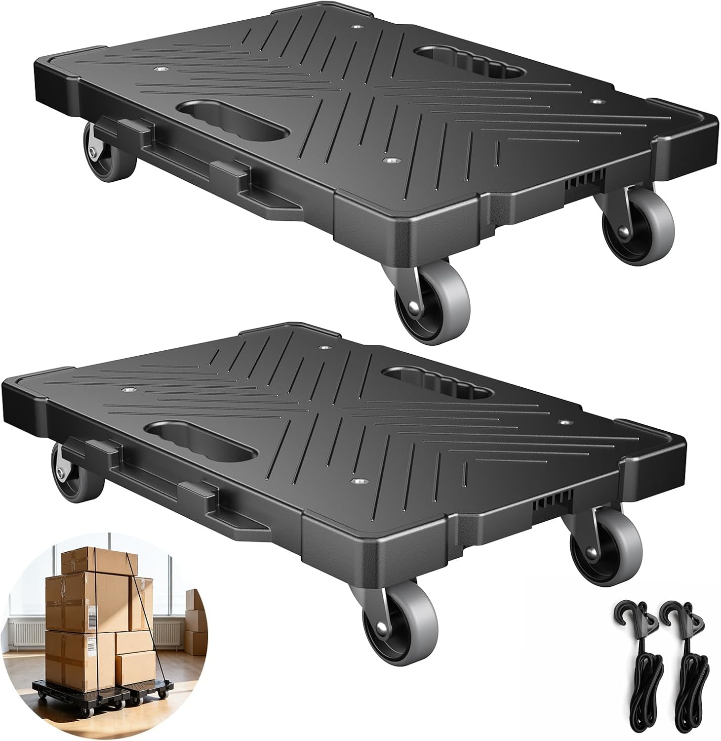 Heavy-Duty Interlocking Furniture Dolly Set - 500lb Capacity
