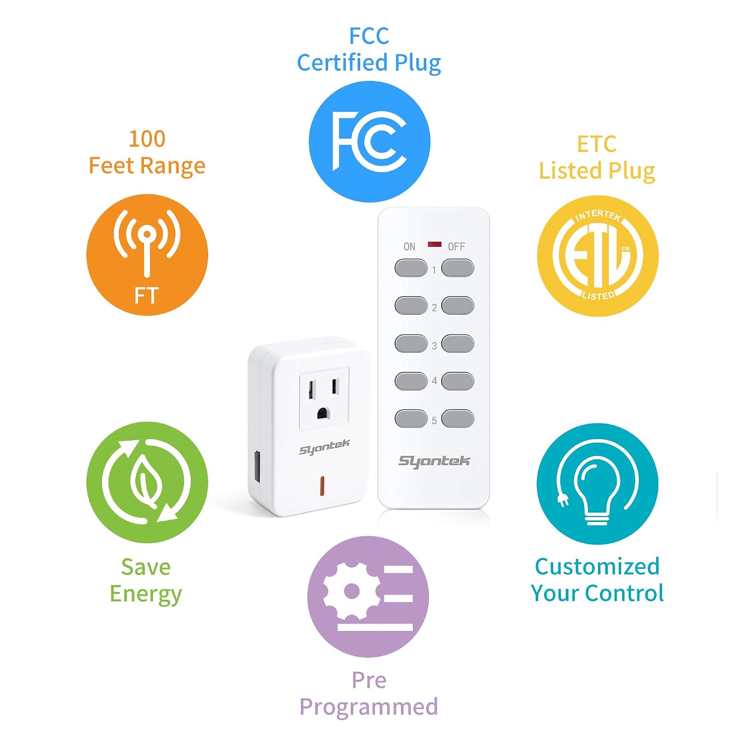 Syantek Wireless Remote Control Outlets — view 2