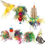 Vibrant Shredder Bird Toys with Loofah & Rattan Balls