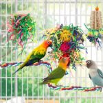 Vibrant Shredder Bird Toys with Loofah & Rattan Balls — view 2