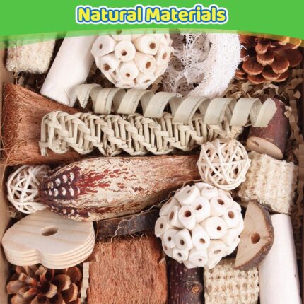 Assorted Natural Bird Chewing Toys for Small to Medium Parrots — view 2