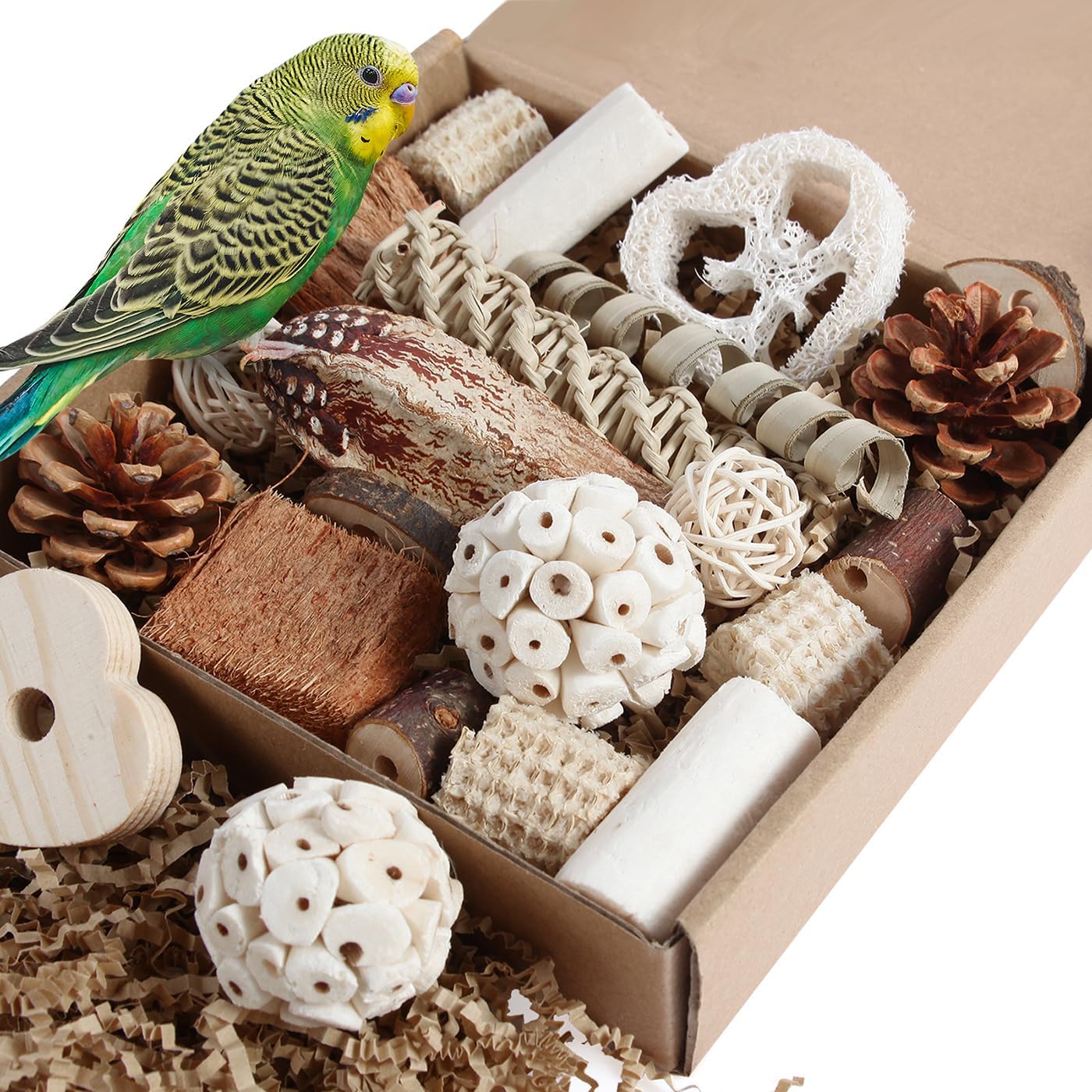 Assorted Natural Bird Chewing Toys for Small to Medium Parrots Assorted Natural Bird Chewing Toys for Small to Medium Parrots