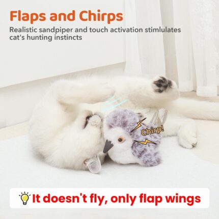 Interactive Flapping Sandpiper Bird Toy for Cats with Chirping Sounds — view 2