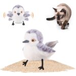 Interactive Flapping Sandpiper Bird Toy for Cats with Chirping Sounds