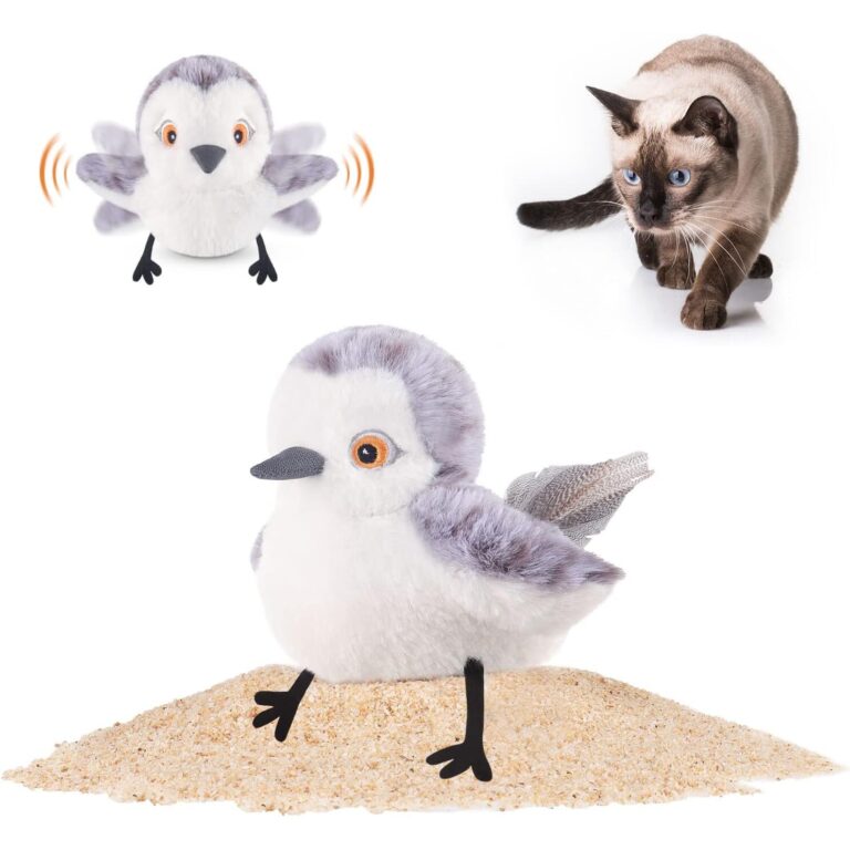Interactive Flapping Sandpiper Bird Toy for Cats with Chirping Sounds