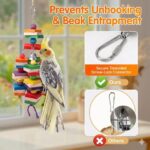 Colorful Hardwood Parrot Chew Toy with Bells for Medium Birds — view 4