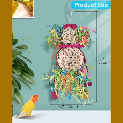 Vibrant Foraging Shredder Bird Toys – Sola & Sepak Takraw Balls — view 2