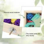 Natural Wood Foraging Bird Toy Box with Chewable Parrot Playthings — view 4