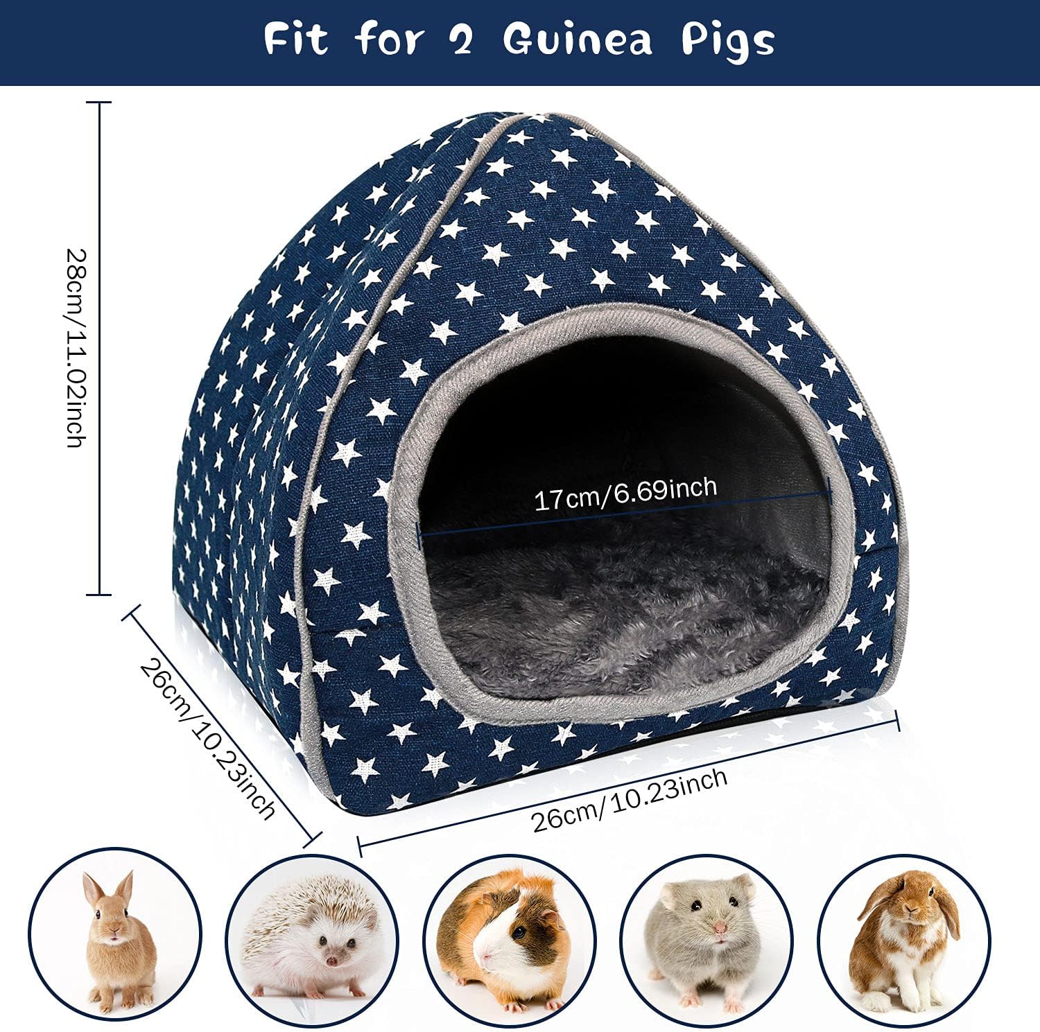 Navy Starry Small Pet Hideaway Bed - Hình 2