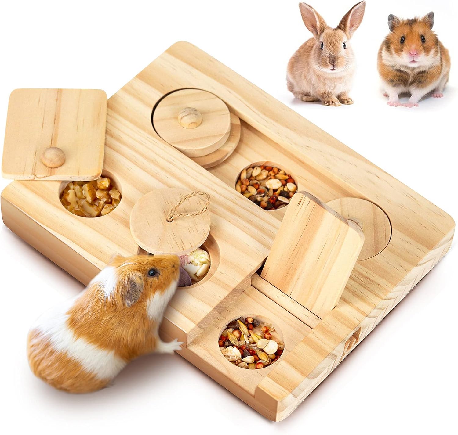 Wooden Small Pet Puzzle Feeder