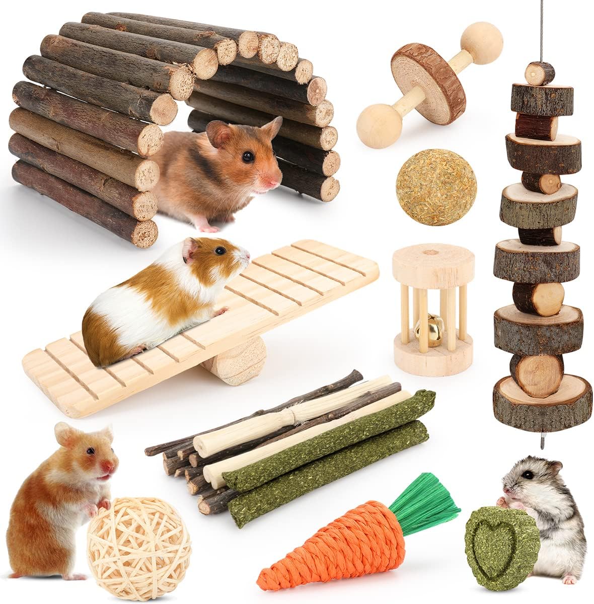 Natural Wood Small Pet Activity Kit