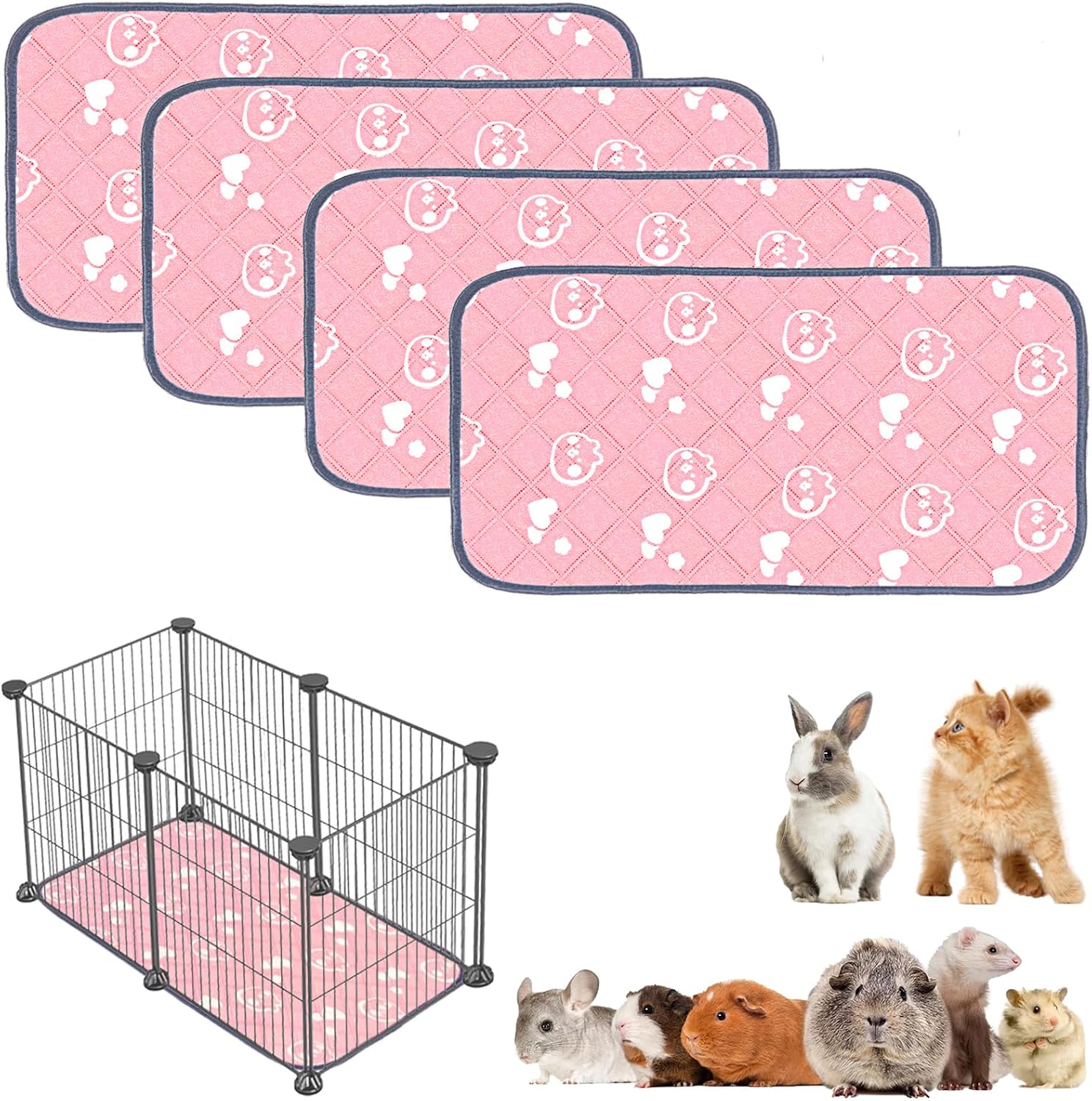 Pink Paw Print Reusable Pet Pee Pads