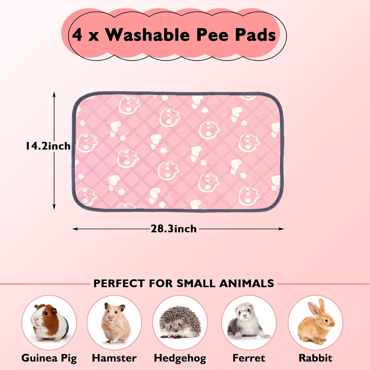 Pink Paw Print Reusable Pet Pee Pads - Hình 2