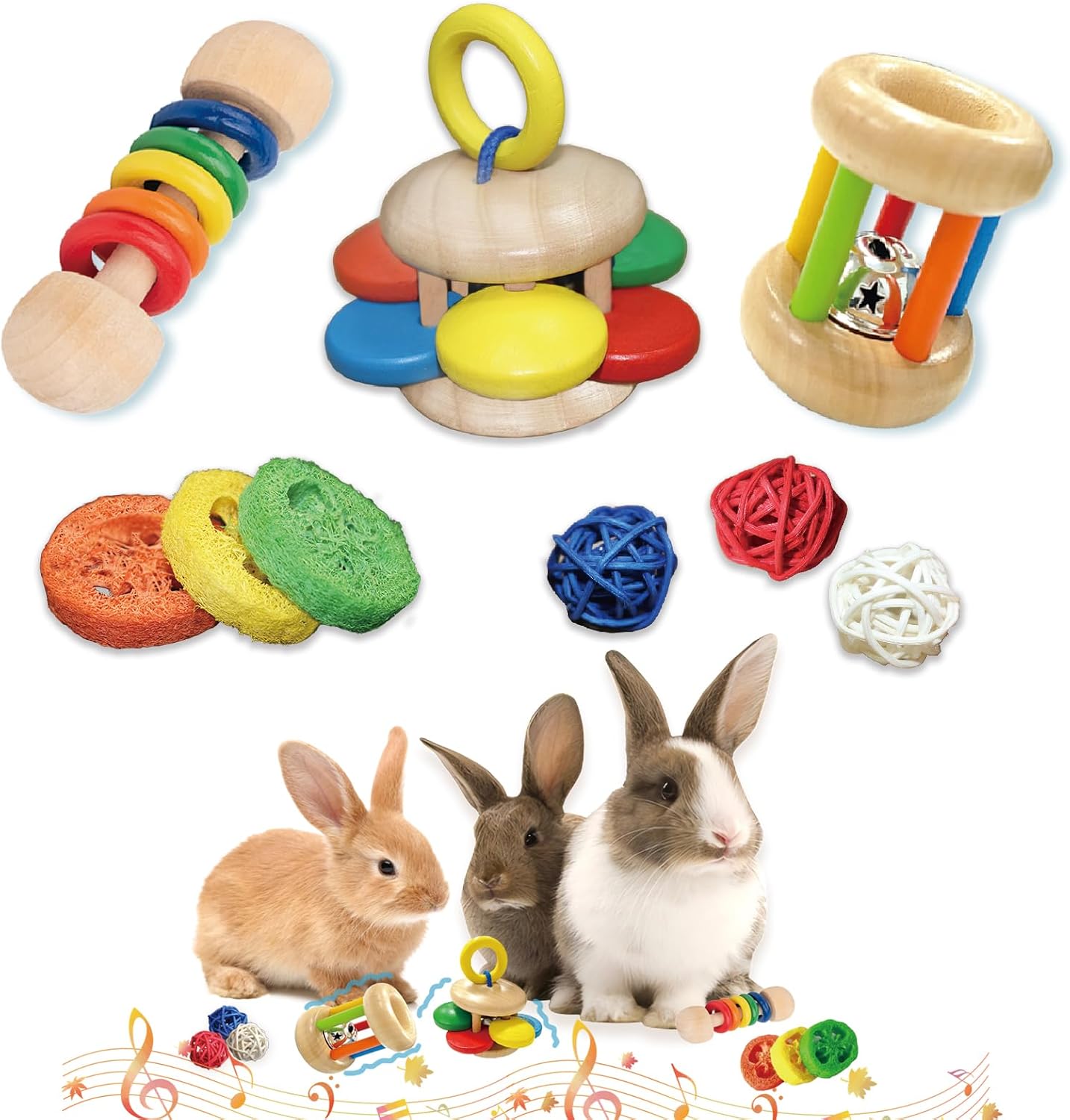 Natural Wood & Rattan Chew Toys