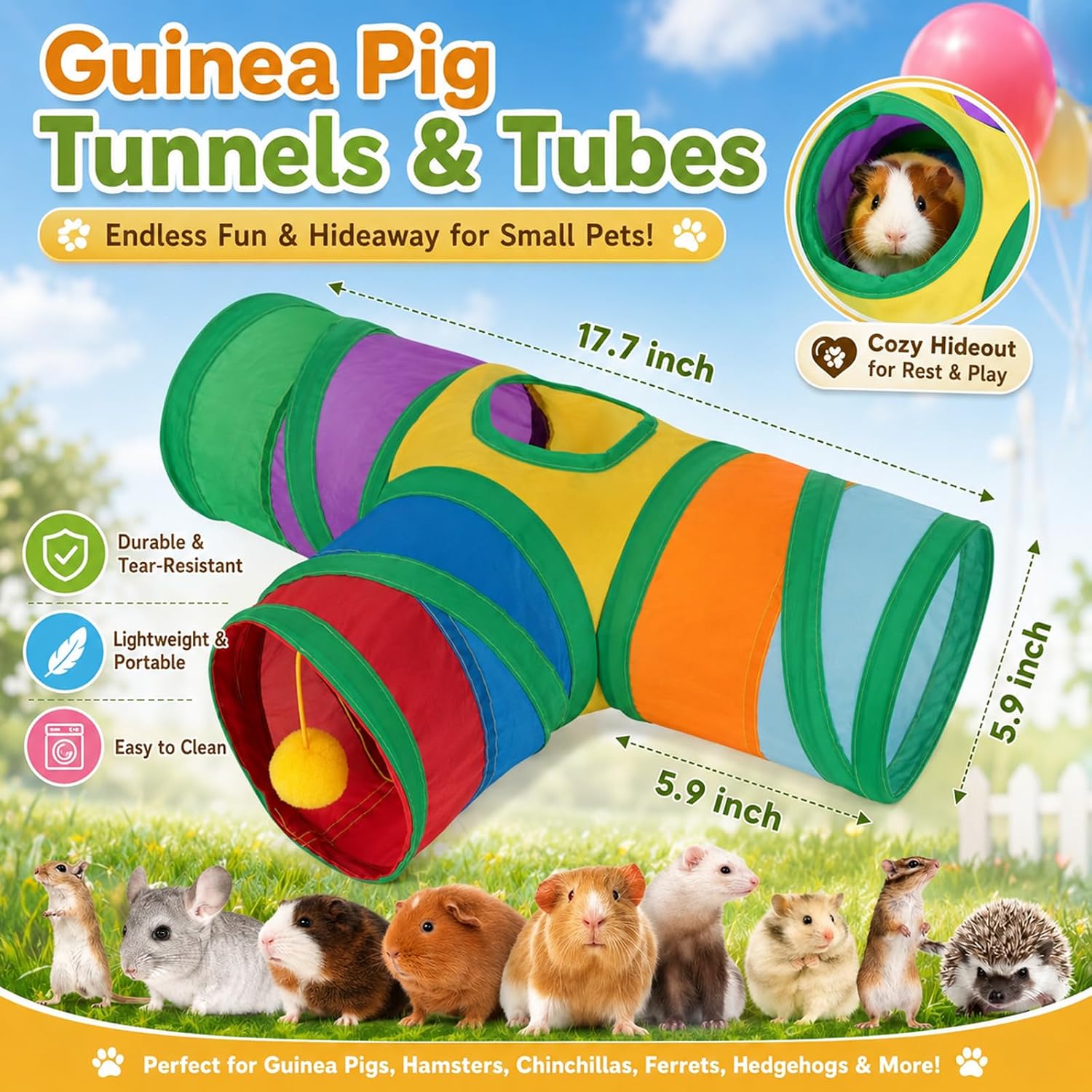 Y-Shape Small Pet Play Tunnel - Hình 2