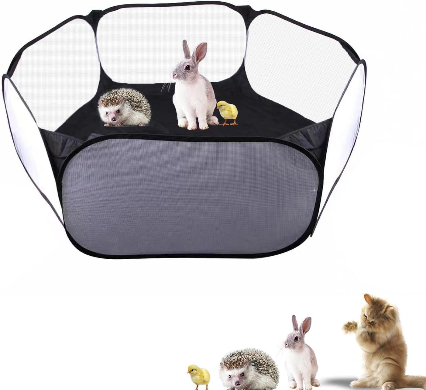 Portable Black Small Pet Playpen
