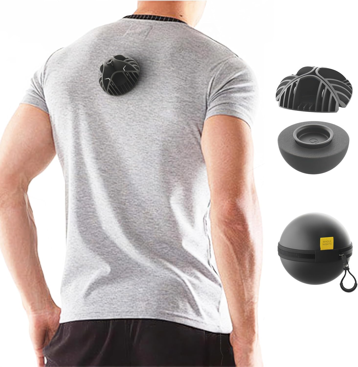 Ball for Side Sleep Posture - Calma Clip v2 by Whole Nights, Sleep Aid for Back Snorers, Anti