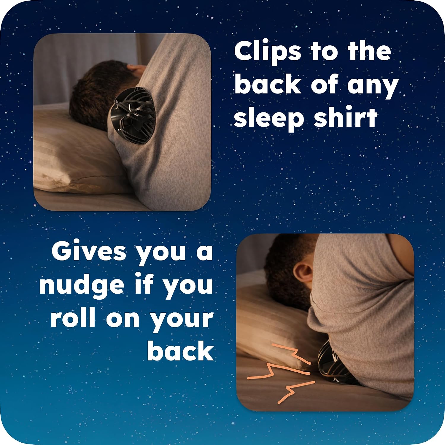 Ball for Side Sleep Posture - Calma Clip v2 by Whole Nights, Sleep Aid for Back Snorers, Anti — view 2