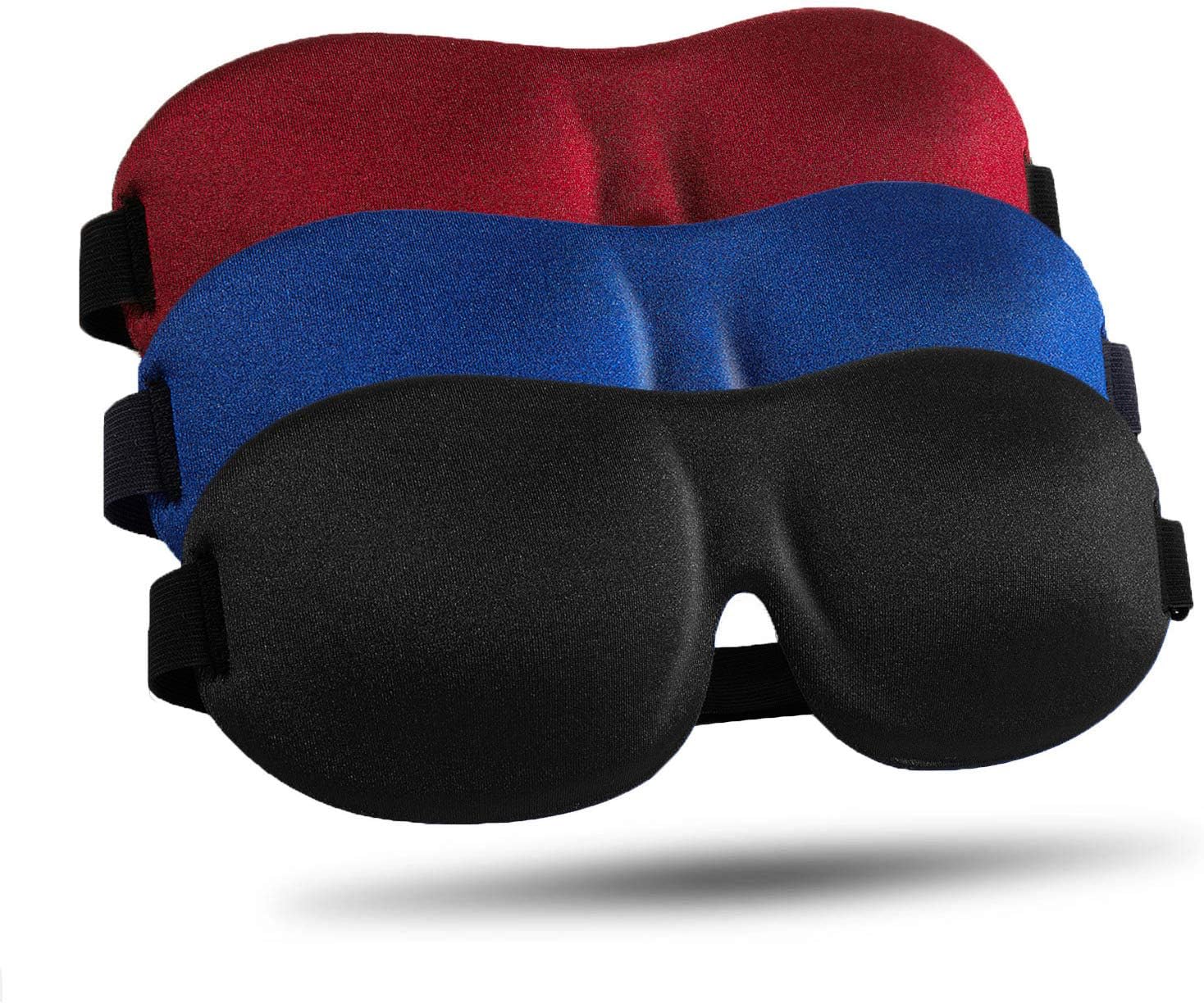 LKY DIGITAL Sleep Mask for Side Sleeper 3 Pack, Blackout 3D Eye Mask - Zero Eye Pressure, Super