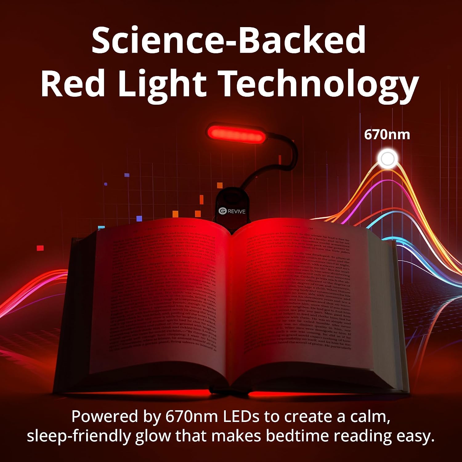 Revive - 670nm Red Reading Light by Gamma - Sleep Therapy - Melatonin Promoting Natural Sleep Aid — view 2