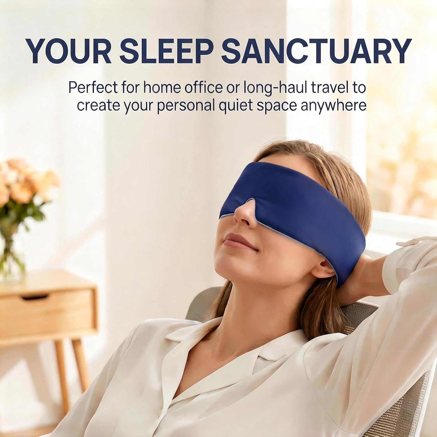TongTuo Sleep Mask for Men & Women, Blackout Eye Mask for Sleeping, Hypoallergenic — view 2