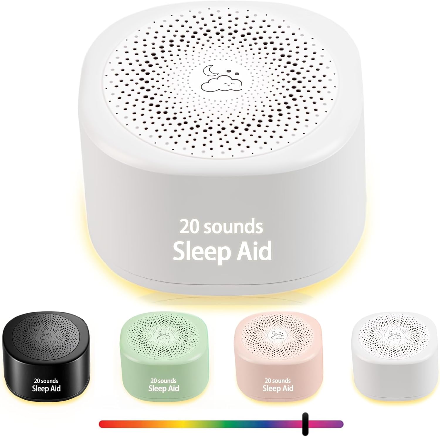 Travel White Noise Sound Machine 20 Sounds, Portable Sound Machine for Adults Sleep, Mini Sleep Aid
