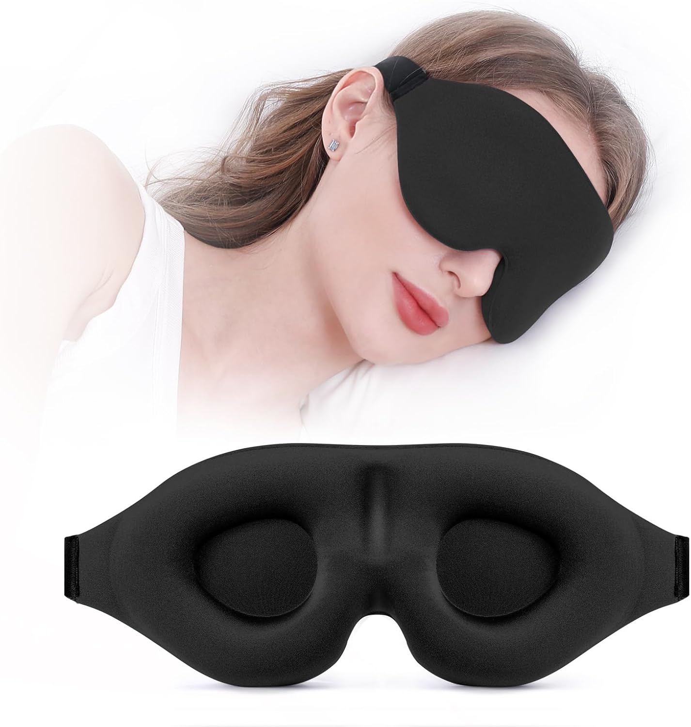 YIVIEW Sleep Mask for Side Sleeper, Light Blocking Zero Pressure Blindfold