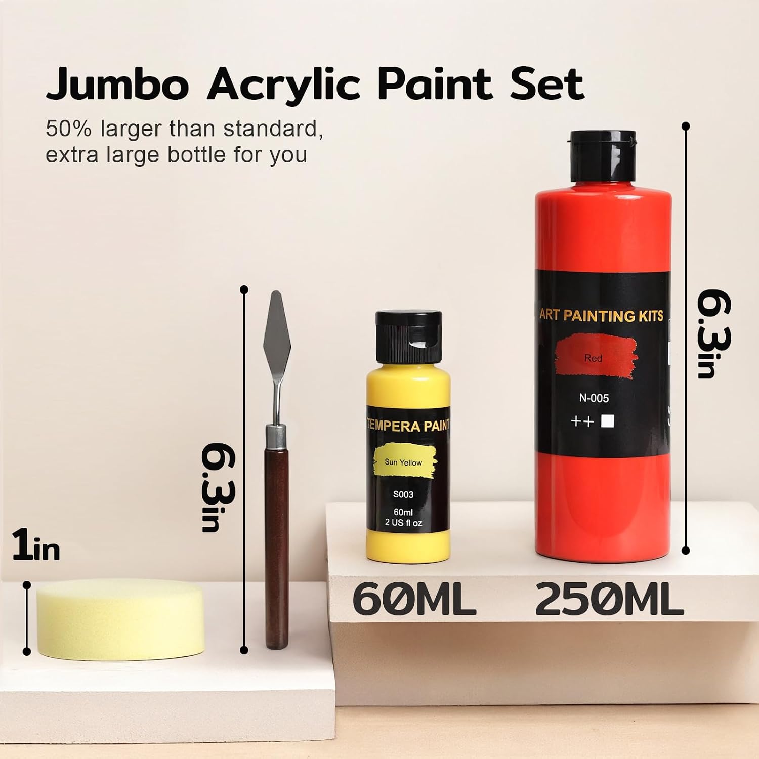 Jumbo Acrylic Paint Set – 18 Vibrant Colors for Artists & Crafters — image 2