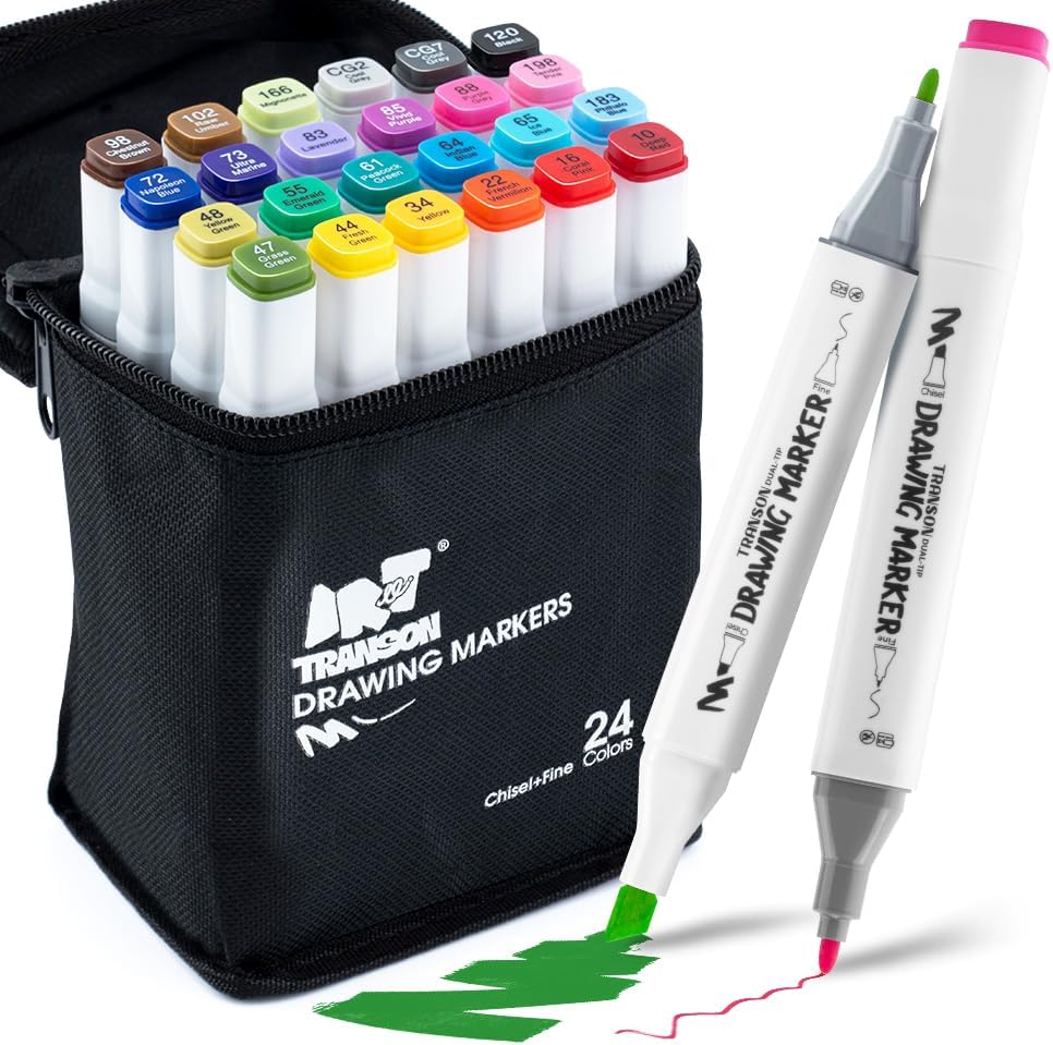 Dual Tip Alcohol Markers - 24 Colours