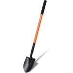 Compact Orange Handle Steel Digging Shovel
