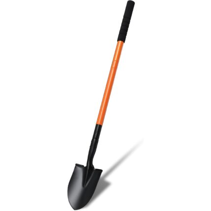 Compact Orange Handle Steel Digging Shovel